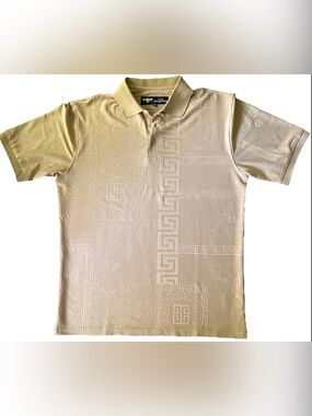 Men's Short SleeveJacquard Polo  Dress Shirt~~Size 2 XL~~